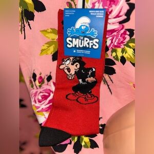 Gargamel Smurfs papa Smurfette socks black blue red rave festival rave festival